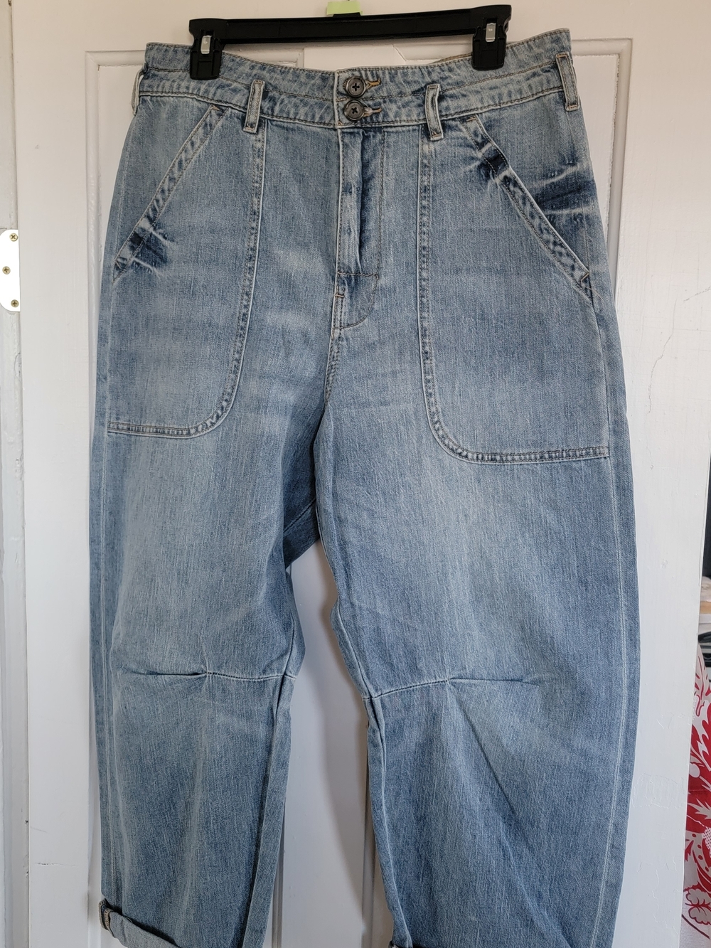Pilcro For Anthropology Blue Denim Jeans with Red Waist Label